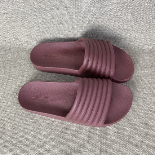 Girlfriend Collective Slides Sandals Women’s 9 Purple Rubber Eco-Friendly USA - Picture 2 of 8
