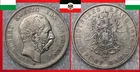 German Reich 5 Mark 1876 E Muldenhütten * Albert King of Saxony VF J 122