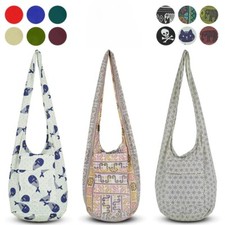 Hippie Crossbody Bag Boho Sling Bag Cotton Bohemian Bag