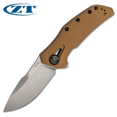 Zero Tolerance ZT 0308 CPM-20CV Stonewash Blade Coyote Tan G10