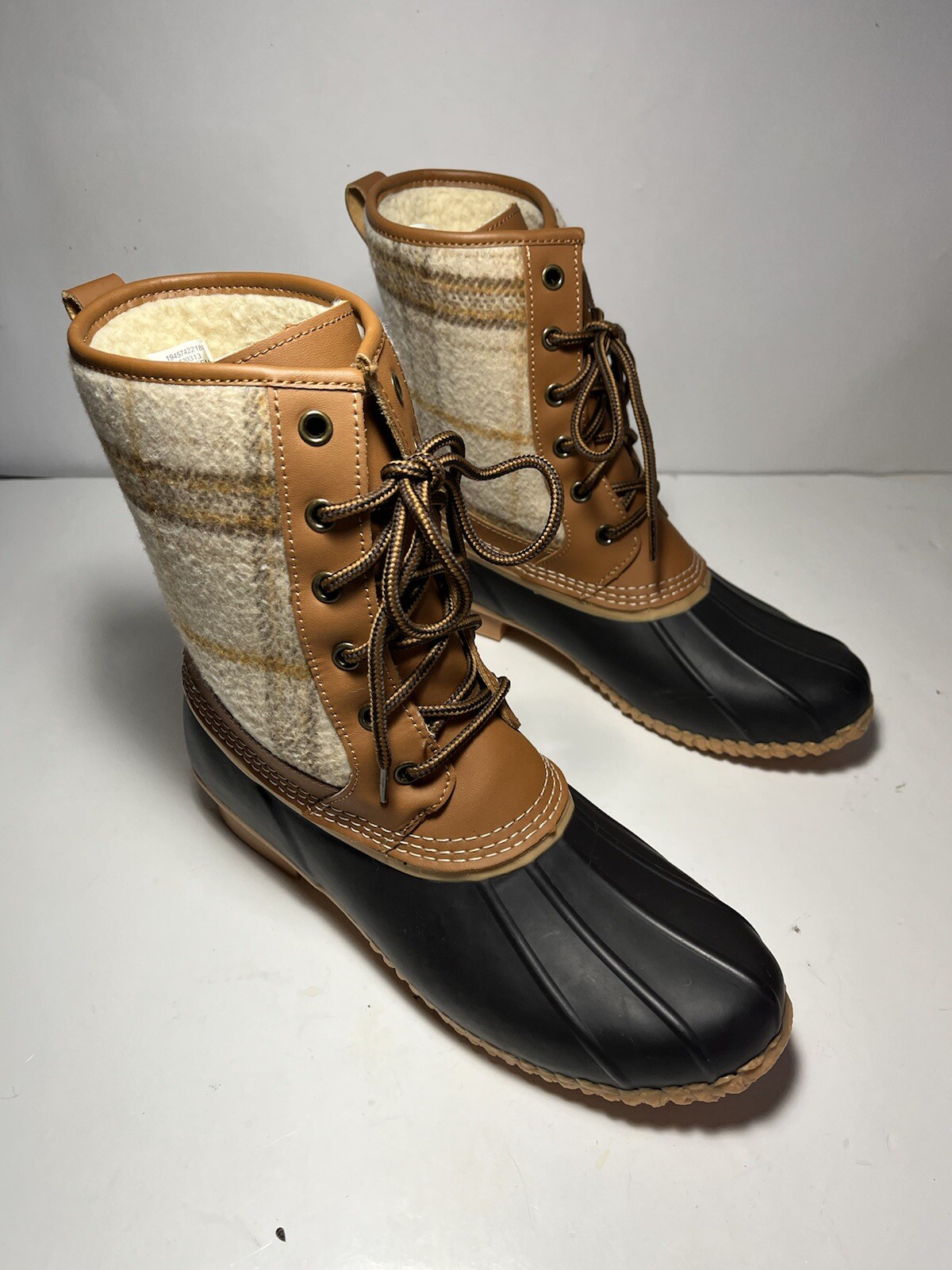 Insulated Flannel Lined Duck Boots Size 