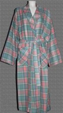 VTG Victoria's Secret Gold Label Soft Plaid Flannel 2-Pkt Long Robe Wm's PS NWT