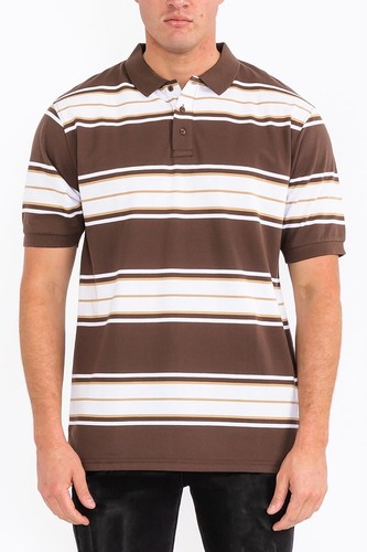 Camisa polo para hombre de manga corta a rayas a rayas de verano informal peso mediano S - 3XL - Imagen 61 de 91