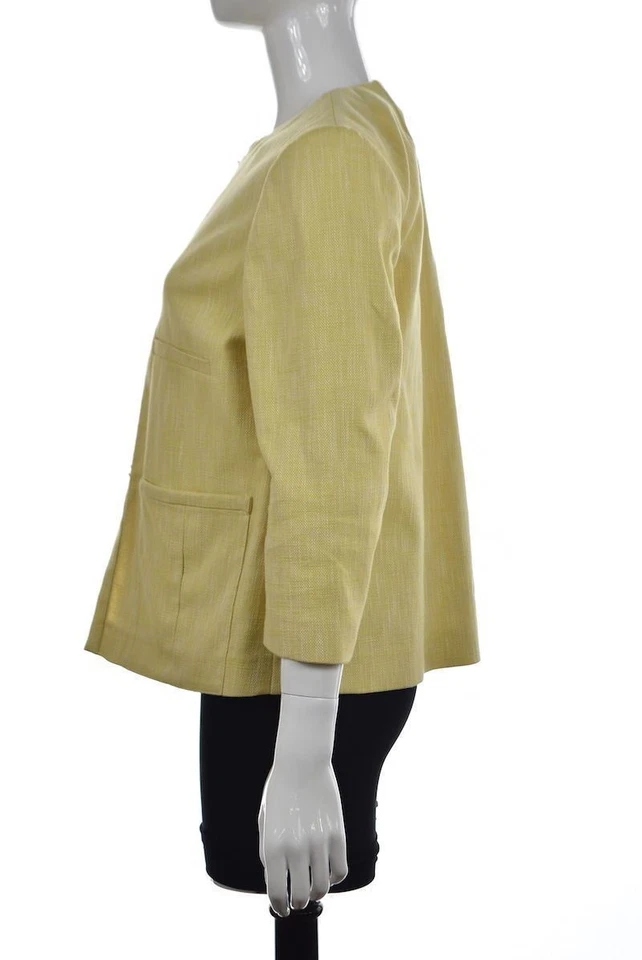 Blazer informal de algodón manga 3/4 amarillo talla 44 Piazza Sempione para mujer Foto 3 de 4