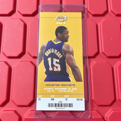 Los Angeles Lakers Vs Houston Rockets KOBE 18th Triple Double Ticket ...