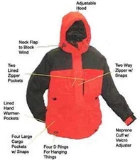 Arctic Armor Floating Extreme Weather Jacket Red Large