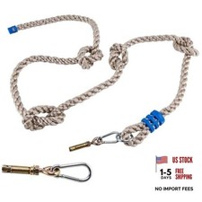 Climbing Rope for Kids, 8.2 FT Long with 4 Knotted Steps, Playground Grey