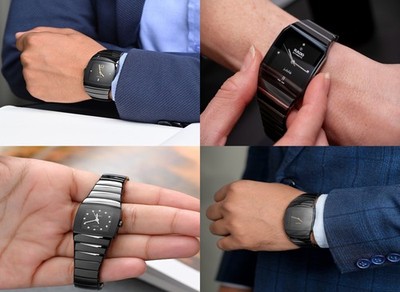 Black Ceramic Watch Strap for Rado Sintra 17mm 26mm 29mm Folding Buckle Mens