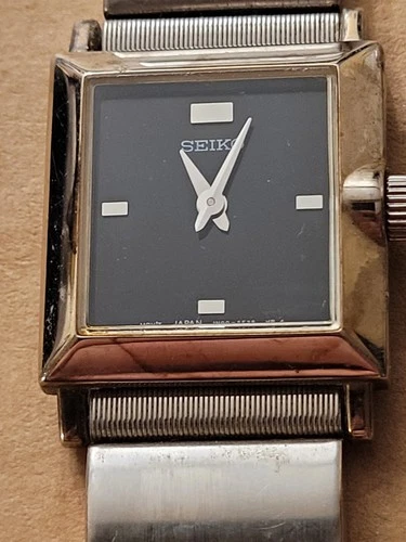 Vtg Seiko Watch Women’s Silver & Black Two Tone 1N00-6N30 Japan New Battery,Runs