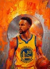 Stephen Curry Grailpop Art Card Print Artist Signed Limited /30 ACEO S3#89