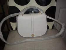 New Kate Spade KAYLA Pebble Leather Saddle Bag In MERINGUE.$379.00.100%AUTHENTIC