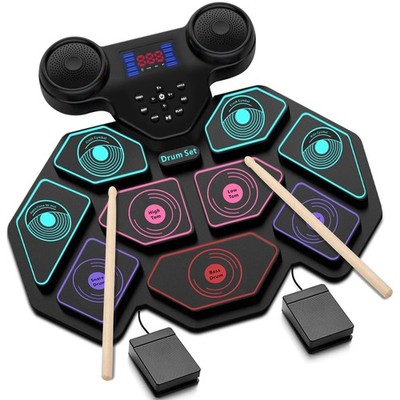 Electronic Drum Set - Electric Drum Set Roll Up Portable Drum Kit MIDI Practi...