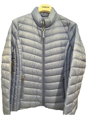 Frandsen Duck Down Puffer Jacket Light Blue Quilted Zip Lightweight Women s