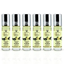 Al Rehab Spanish Vanilla Roll-on Perfume Oil for Unisex, 0.2 Oz (6 ml) - Pack