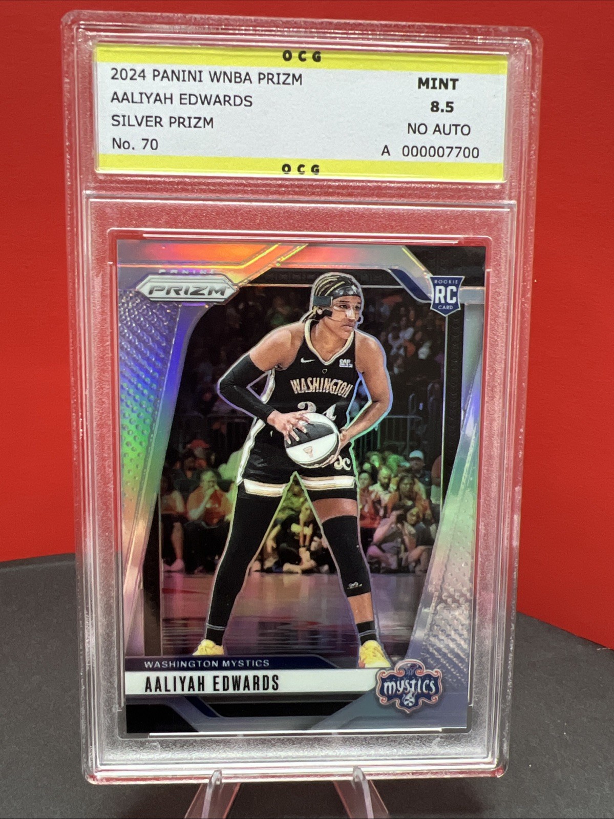 Aaliyah Edwards (RC)- 2024 Panini WNBA Silver Prizm OCG-8.5M #70 Mystics