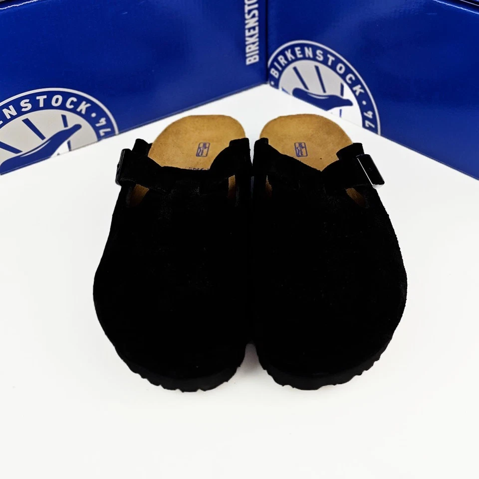 Birkenstock Boston Suede Black-Natural Leather Clog Narrow/Wide EU37-45 Unisex - Image 2 of 4