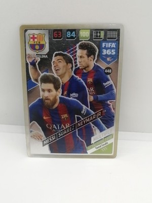 Panini Fifa 365 Adrenalyn XL 2018 Attacking Trio Messi Neymar Suarez MSN