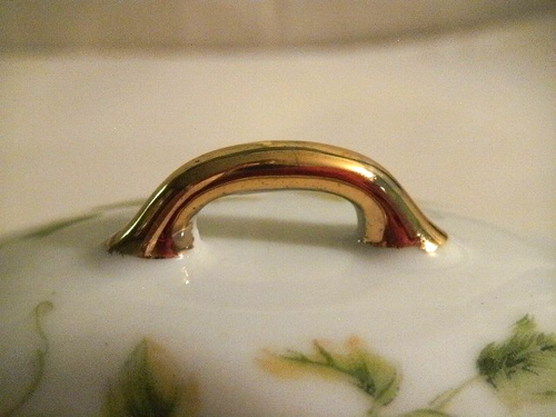 ROYAL CROWN MINI PERSONAL GRAVY BOAT PORCELAIN MATCH SPOON LEAVES GOLD 55/1446 - Picture 11 of 18