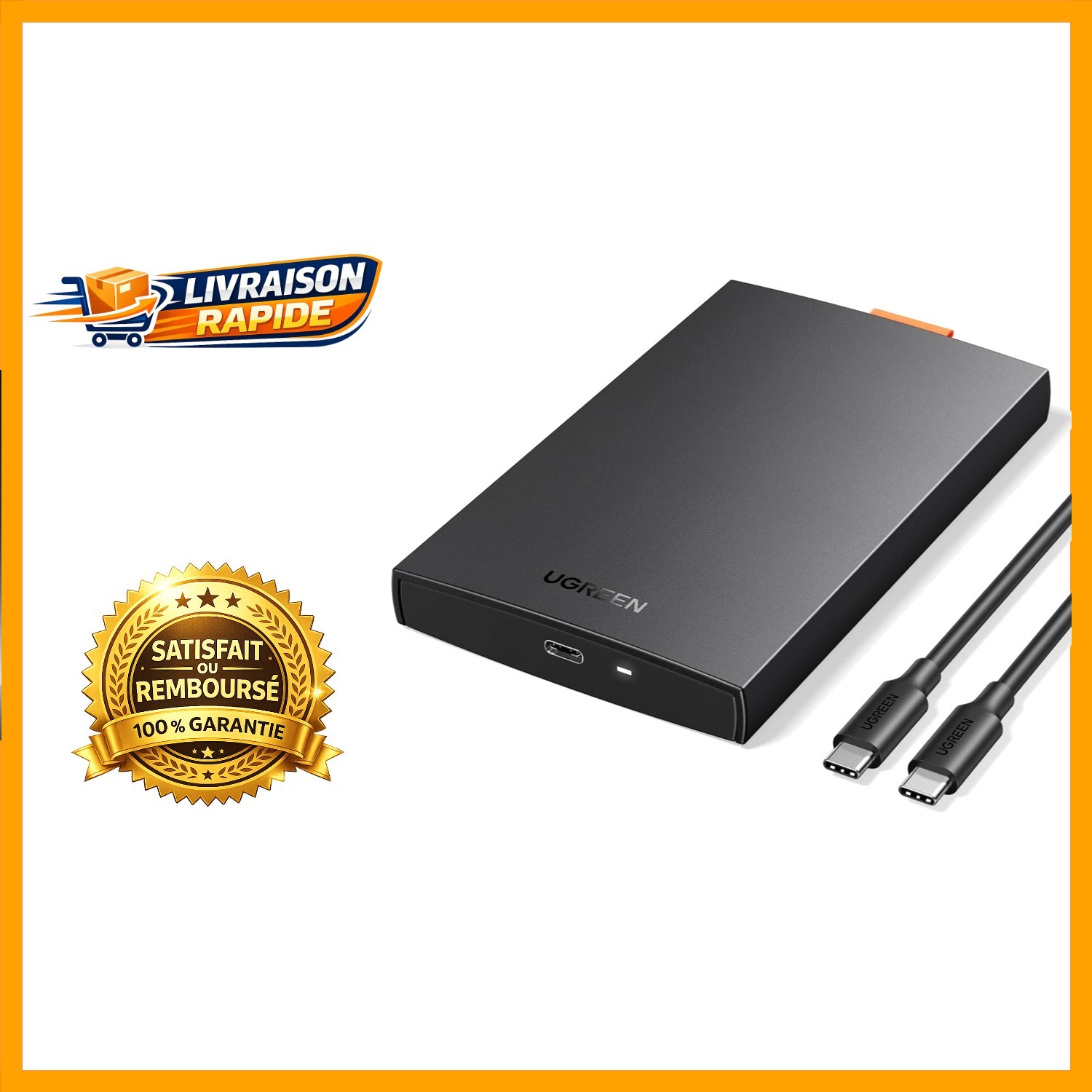 Boîtier externe 2,5 UGREEN USB C pour étendre le stockage Mac et Windows