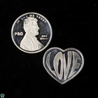 Lot of 2 - 1/10th oz 0.999 Fine Silver Rounds - Lincoln Cent & Love Heart