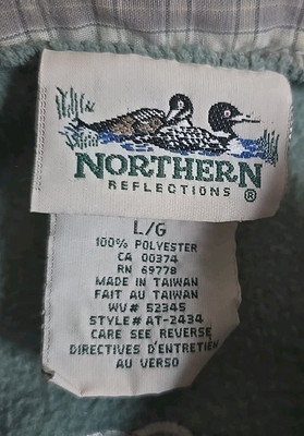 Northern Reflections Fleece Jacket Women's Large Green Embroidered