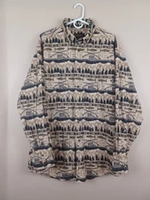 Vintage Woolrich Flannel Chamois Button Down Mens Shirt Size 2XL Nature Aztec