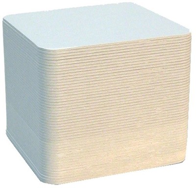 folia Blanko-Bierfilze quadratisch 93 x 93 mm Bierdeckel weiß unbedruckt 100 Stü