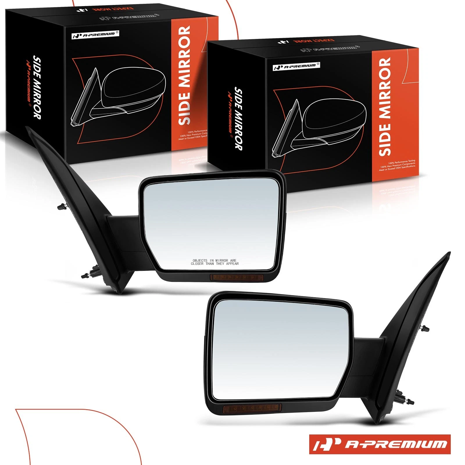 A-Premium Pair Power Mirror w/ Power Fold Signal Heated for Ford F150 2009-2011