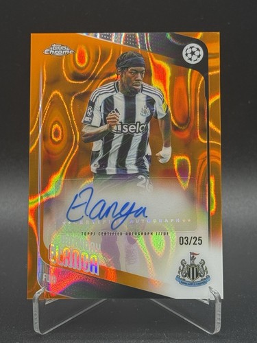 Anthony Elanga /25 Auto Topps UCC Chrome Orange Lava Newcastle Sweden Man Utd