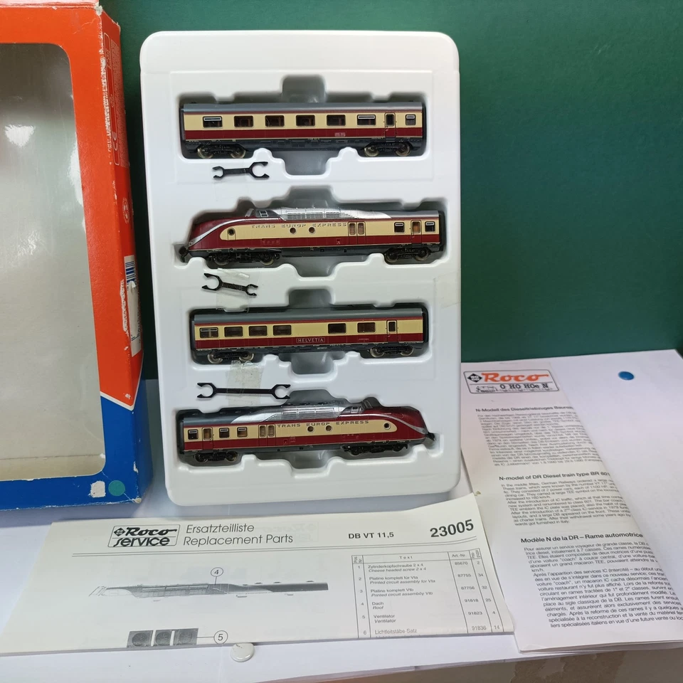 Roco N Art.-Nr. 23005 Triebwagenzug TEE VT 11.5 DB 4-tlg.  analog in OVP - Bild 3 von 4
