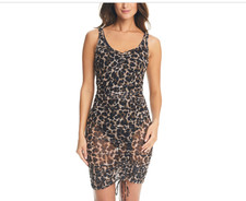 Bar Iii Women Night and Day Cheetah-Print Cover-up Dress Multicolor Size M 10420