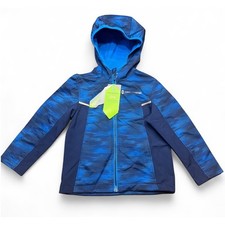 NWT Free Country Kids Boys Blue Camo Hooded Zip Up Jacket Size XS 4-5