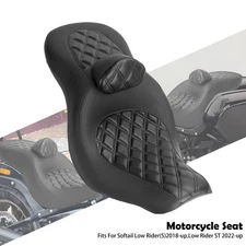 Diamond Driver Passenger Seat w/ Backrest For Harley 18-2025 Low Rider ST FXLRS