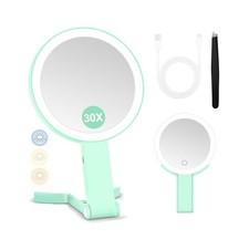 MIYADIVA Magnifying Mirror with Light, Double Sided 30X/1X Lighted Travel Mak...