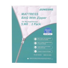 5 Mil Queen Size Mattress Bag with Zipper for Storage Moving, Heavy Duty Plas...