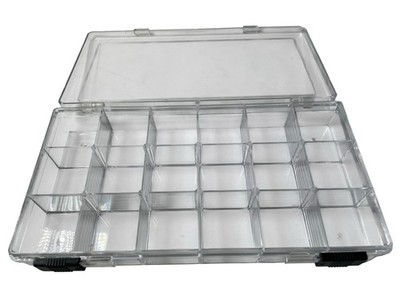 QUALITÄT KRISTALL 18 FÄCHER ORGANIZER AUFBEWAHRUNG DISPLAY BOX MIT SCHLOSS - SCHNELL - SEHR GUTER ZUSTAND