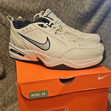 Nike Air Monarch IV 4E White/Metallic Silver/Navy Men's Sneaker 416355-102