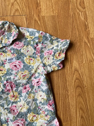 Vintage 80s-90s Lightly Worn Baby Guess Floral Pattern Shirt Sz 5Y Made in Usa - Picture 4 of 11