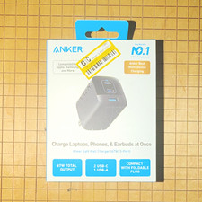 Anker 67W GaN Fast Charge Wall Charger 3-Port 2 USB-C + USB-A Black