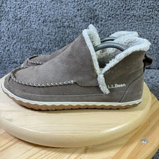 LL Bean Mountain Moc Slippers Womens Size 9 Brown Water Resistant Suede Bootie