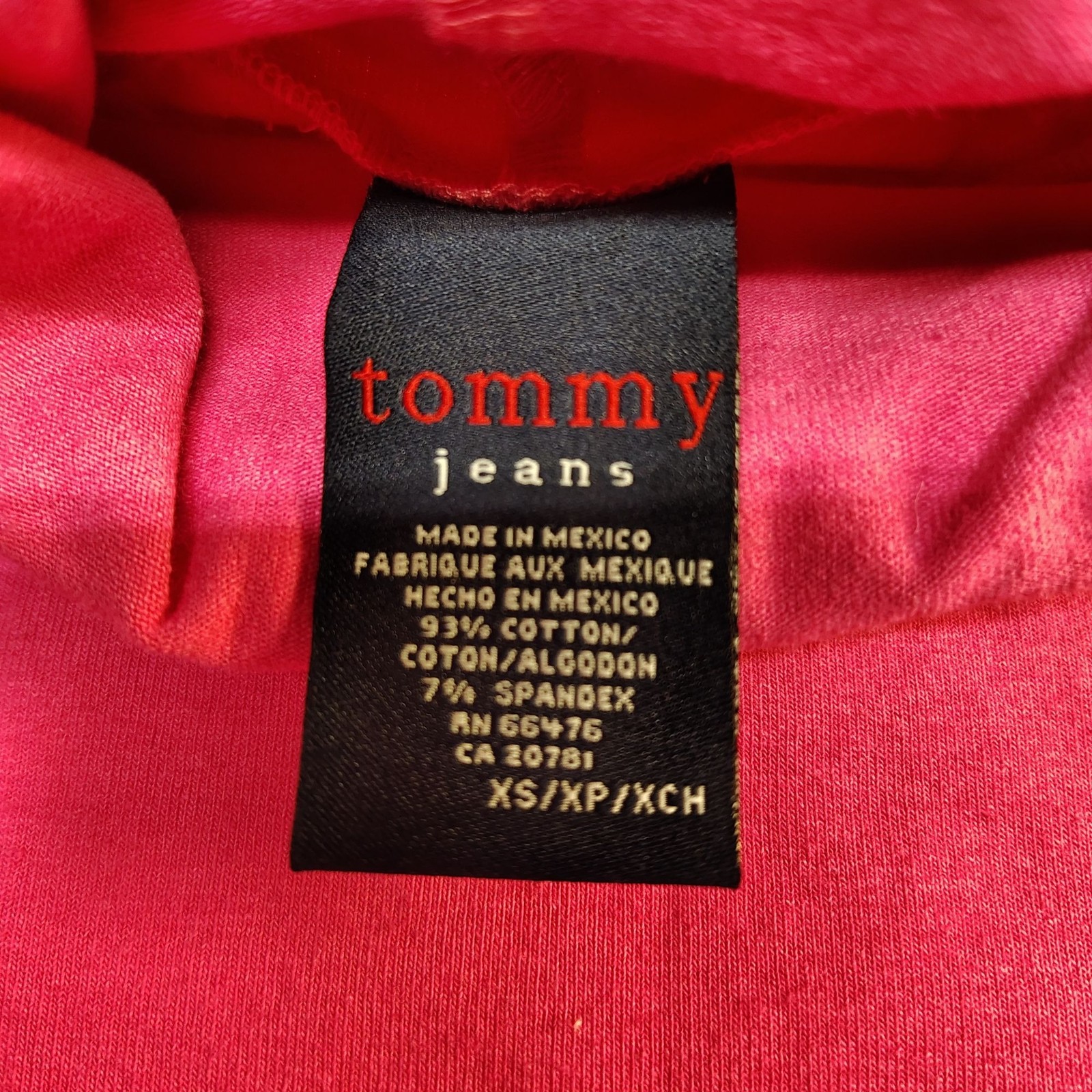Tommy Jeans Womens XS Pink Turtleneck Top NWT 90s Long Sleeve Cotton image 5