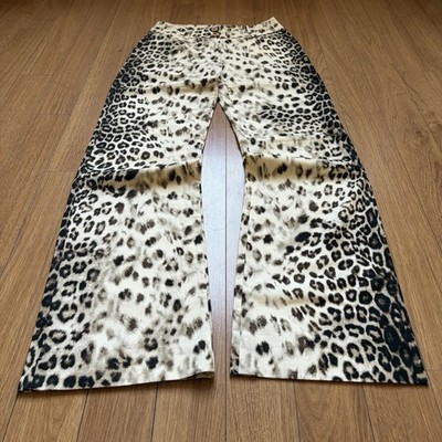 Vintage Roberto Cavalli Signature Leopard Jeans Rare Archive Bootcut Y2K