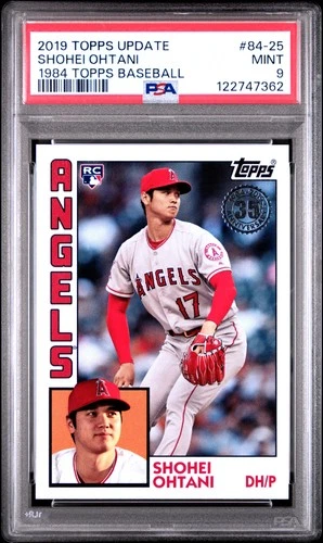 2019 Topps Update 1984 Topps Baseball #84-25 Shohei Ohtani Rookie PSA 9