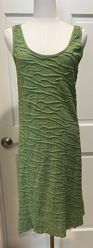 Toad & Co M Samba Wave Tank Dress Green Textured Stretch