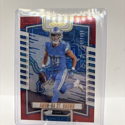 2023 Panini Absolute NFL Amon-Ra St. Brown Red Spectrum Squares /499