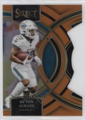 2023 Select Premier Level Orange Prizm Die-Cut /399 De'Von Achane Rookie RC 13d7