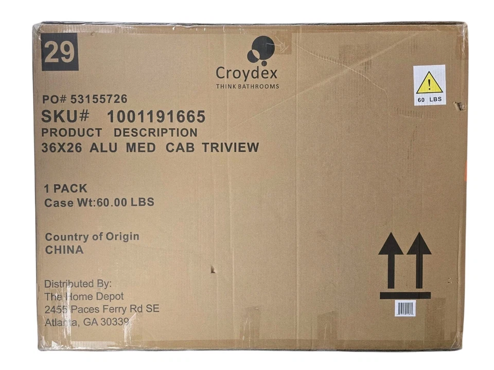 Gabinete de medicina Croydex WC101969HD 36" W x 26" H x 5-1/4" D montaje en superficie Foto 4 de 4