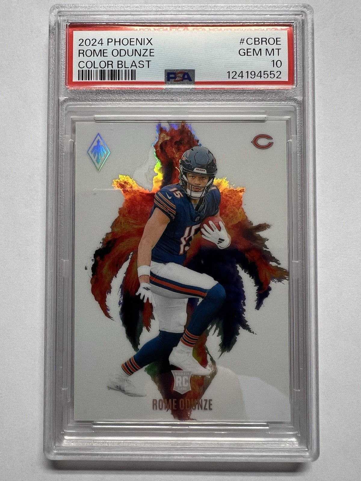 2024 Panini Phoenix Rome Odunze Color Blast PSA 10 Gem Mint #CB-11 RC Rookie