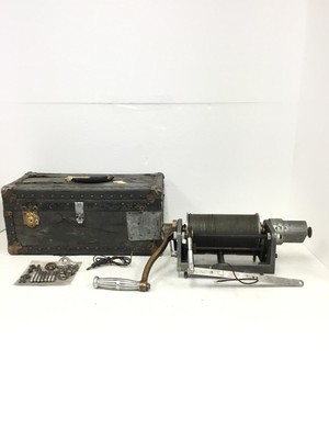 U.S.G.S Sounding Reel Depth Indicator w/Cable,Brass Handle,Hanger Bars & Pins
