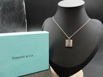 Tiffany & Co. Notes Square Notes Necklace 925 Sterling Silver 16
